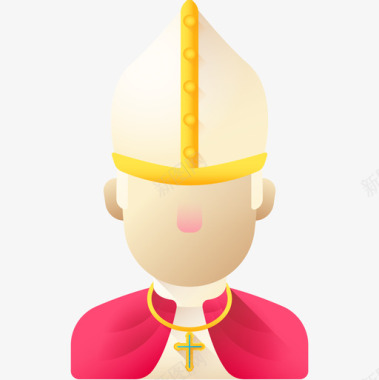 教皇复活节12日彩色图标图标