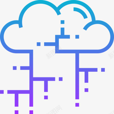 云存储云共享云服务7渐变图标图标
