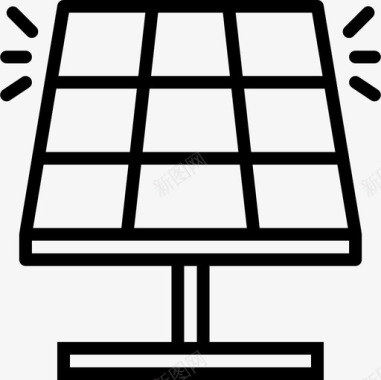 粉色太阳太阳能电池板eco15线性图标图标