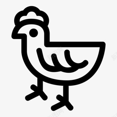 公鸡开车鸡肉农场农场动物图标图标