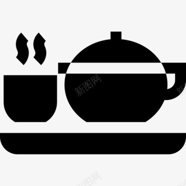 咖啡壶面包房59装满图标图标