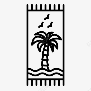 沙滩巾斐济假日图标图标