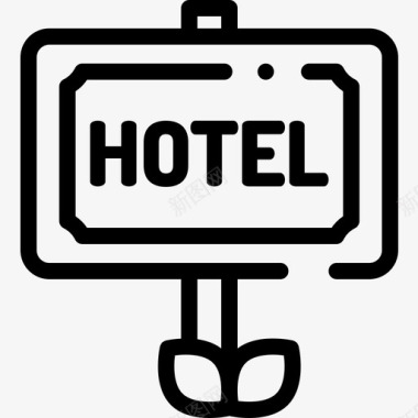 酒店标志旅行215直线图标图标