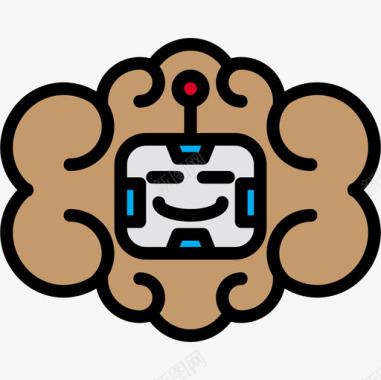 机器人android3线性颜色图标图标