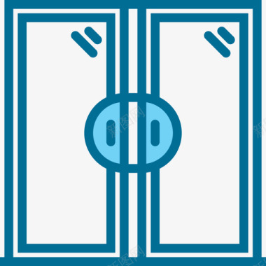 双开门家具和家居装饰4蓝色图标图标