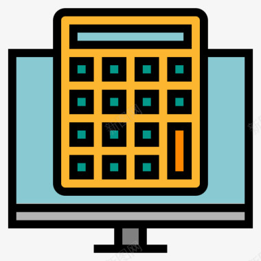 理财icon计算器电子商务91线性颜色图标图标