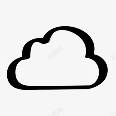 云存储云手绘网络图标图标