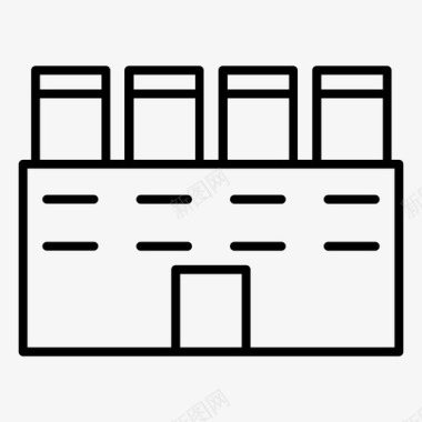 废料工厂建筑制造图标图标