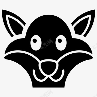 狐狸脸卡通表情符号图标图标