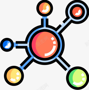 工程塔吊网络生物工程7线性颜色图标图标