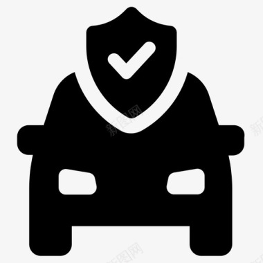 公共标识安全汽车保险安全图标图标
