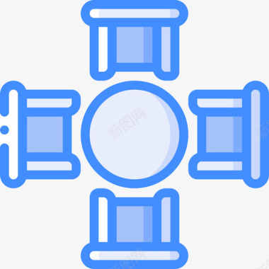 桌子平面家具4蓝色图标图标