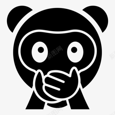 不说话的猴子表情符号情感图标图标