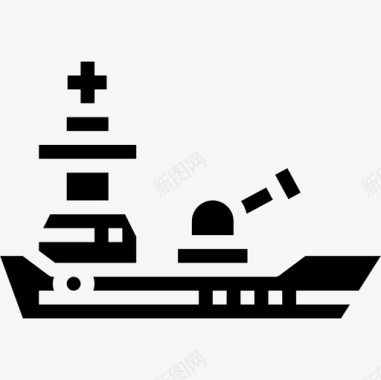 军舰34号实心图标图标