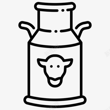 牛奶桶奶牛饮料图标图标