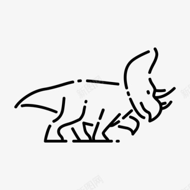 三角龙动物恐龙图标图标