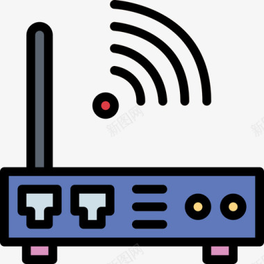 icon路由器路由器技术63线颜色图标图标