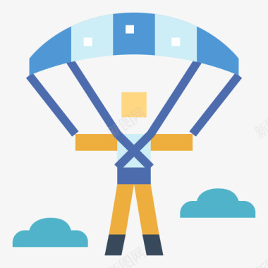 滑翔伞xtreme2扁平图标图标