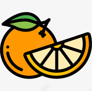 橙色PNG橙色食品132线性颜色图标图标