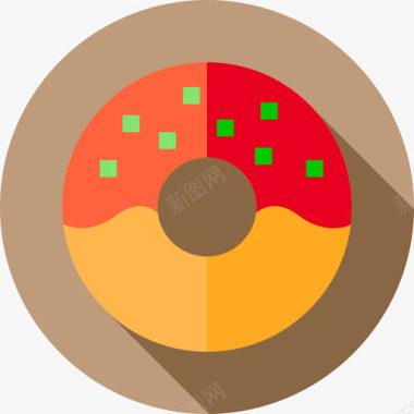 甜甜圈30号咖啡厅扁平图标图标