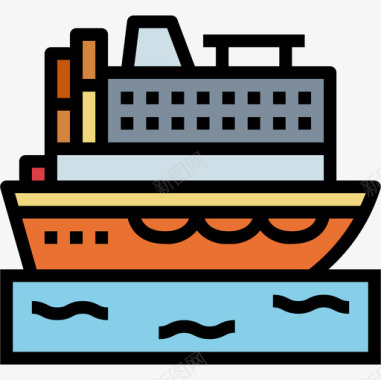 渡船运输153线性颜色图标图标