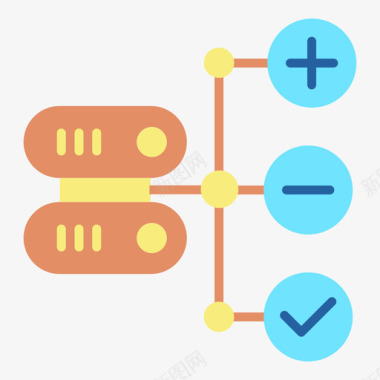 服务标识数据库网站服务器和托管3平面图标图标