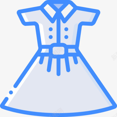 连衣裙50年代4蓝色图标图标