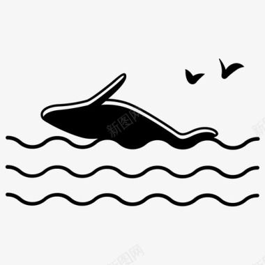海洋鲸鱼动物水图标图标