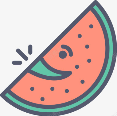 西瓜美食家线颜色图标图标