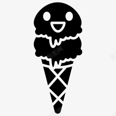 冰淇淋筒甜点冰锥图标图标
