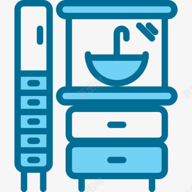 橱柜家具和家居装饰4蓝色图标图标