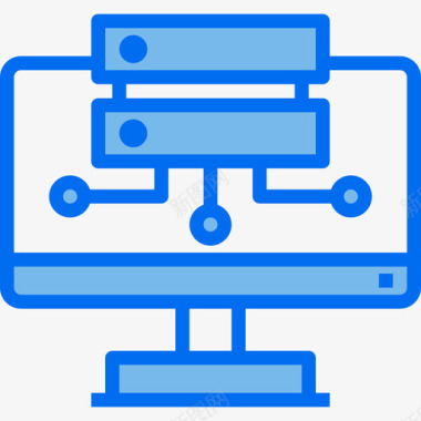 计算机配置云计算计算机数据存储5蓝色图标图标