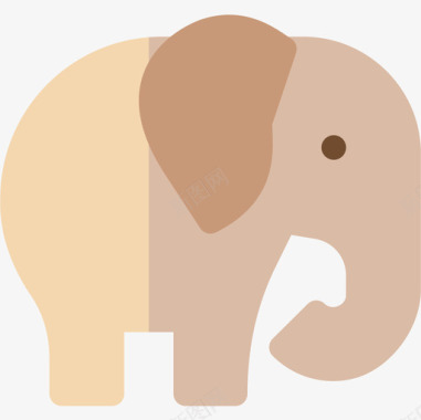 大象印度15平坦图标图标