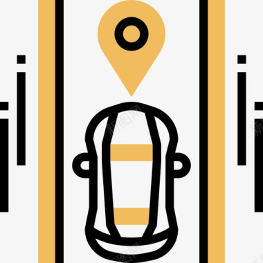 占位符智能汽车3黄色阴影图标图标