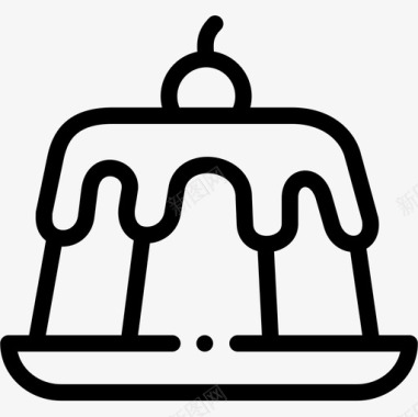 布丁布丁面包店93线性图标图标