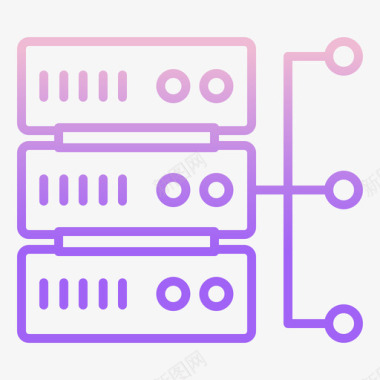 服务器网站服务器和主机6轮廓渐变图标图标