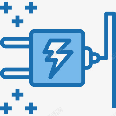 电源功率插头电源3蓝色图标图标