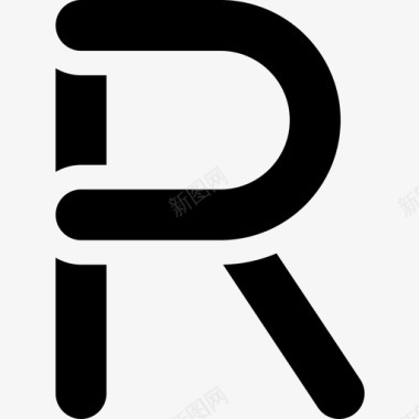 火鸡字母字母R平面49填充图标图标