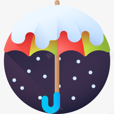 雨伞雨伞圣诞城14彩色图标图标