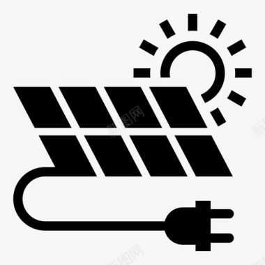 太阳能板绿色能源可再生能源图标图标