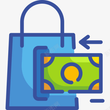 加密货币购物袋货币兑换4线性颜色图标图标