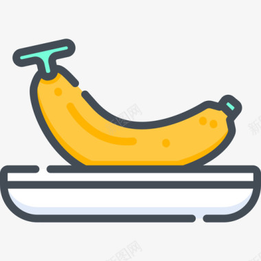 枯萎的香蕉香蕉早餐4双色图标图标