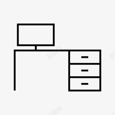 海尔电脑标志书桌电脑家具图标图标