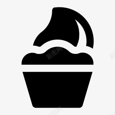 纸杯蛋糕面包师饼干图标图标