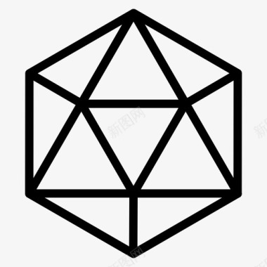 二十面体几何体形状图标图标