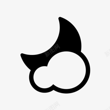 晚上晚上多云天气图标图标