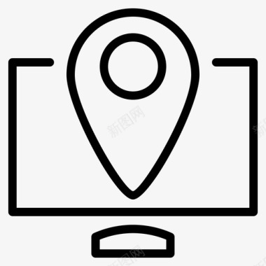 电脑定位地图商店图标图标