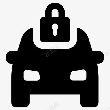 汽车锁保护安全图标图标