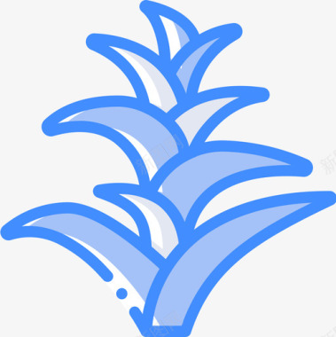 凤梨科植物学4蓝色图标图标