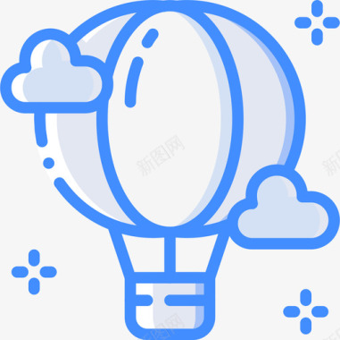 蓝色热气球热气球嘉年华23蓝色图标图标